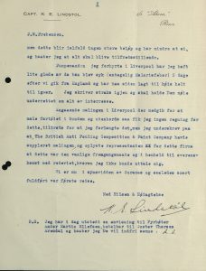 Brev fra kaptein Lindstøl til J. W. Prebensen 12.09.1927 Karibia s. 3