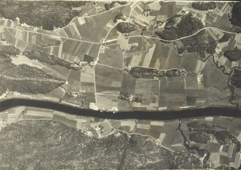 Flyfoto over Løddesøl rundt 1950