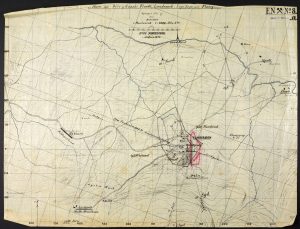 Kart over Flåt gruve 1877