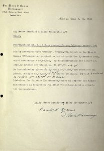 Overtagelse M/F Øisang 01.12.1950