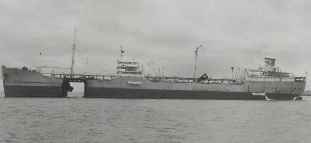 T/T "Thorunn" etter kollisjonen i Barra-kanalen 1957