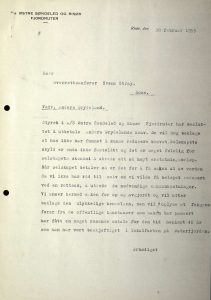 Brev til Svenn Stray fra Østre Søndeled og Risør Fjordruter 28.02.1955