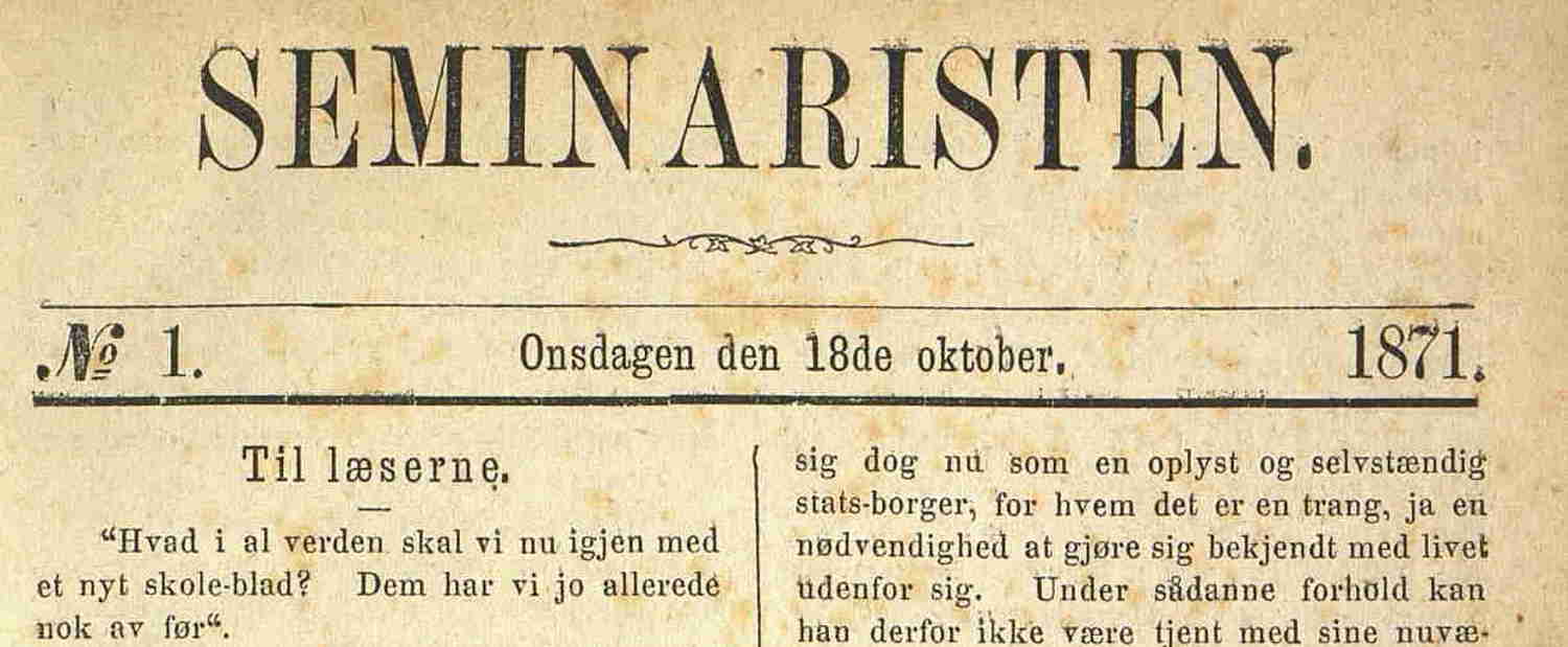 Seminaristen 18.10.1871 1. utgave