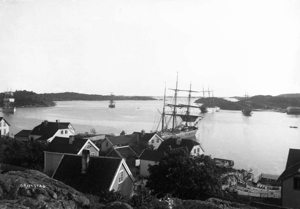 Grimstad rundt 1885