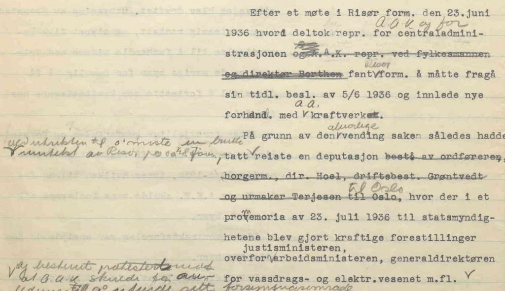 Utkast til innstilling for Arendal formannskap vedrørende utbygging av Evenstad april 1937 s. 4 utsnitt