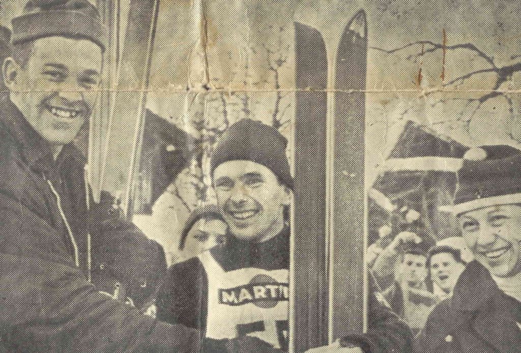 Yggeseth, Engan og Brandtzæg. Utsnitt fra plakat for landsrenn i Nygårdsbakken 3. februar 1963