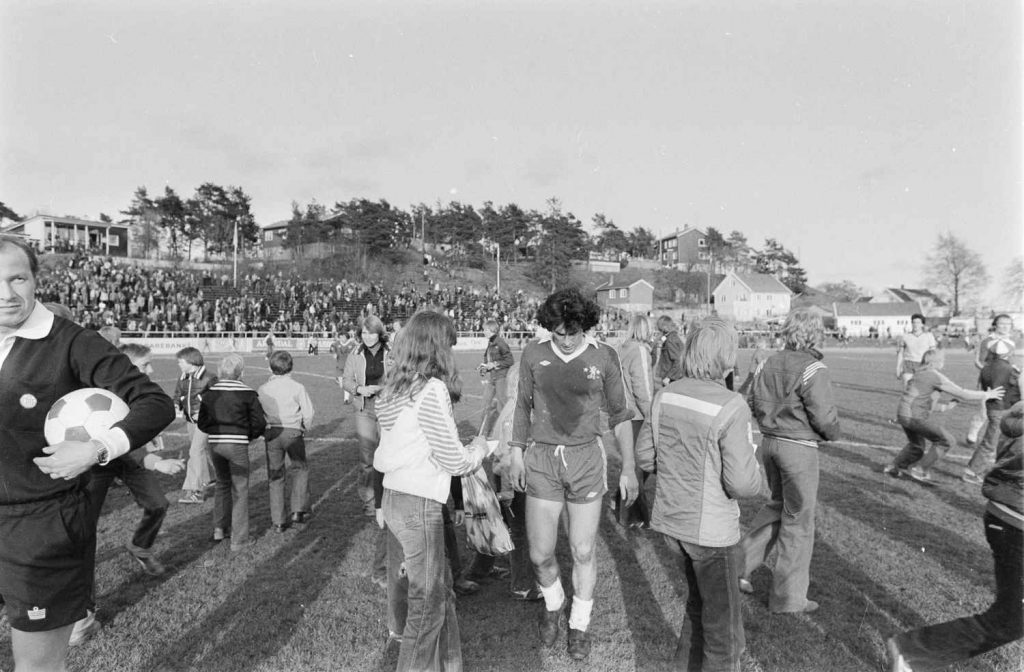 Etter kampen mellom Jerv og Chelsea 13. mai 1978