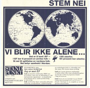 Plakat utgitt av Folkebevegelsen mot EEC 1972
