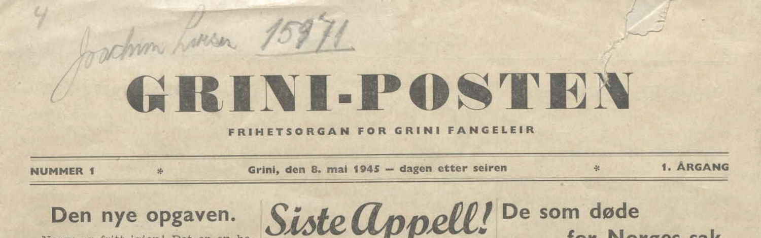 Grini-Posten 1. utgave 8. mai 1945
