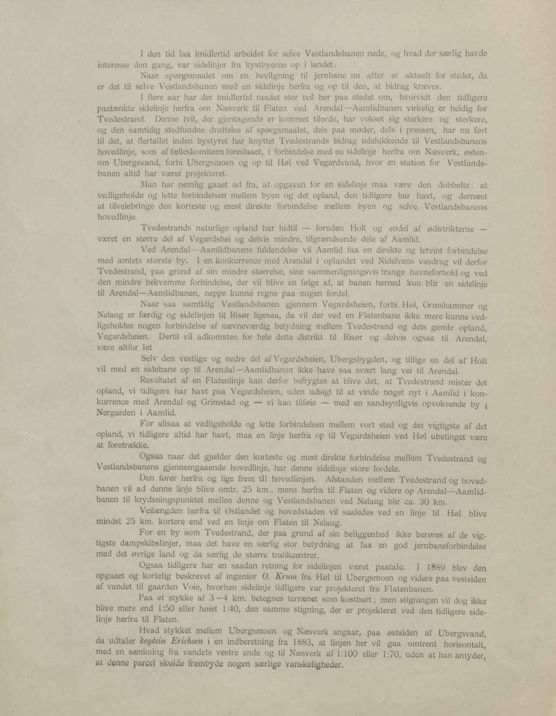 Brev til departementet fra Tvedestrand formannskap 11.11.1907 s. 2