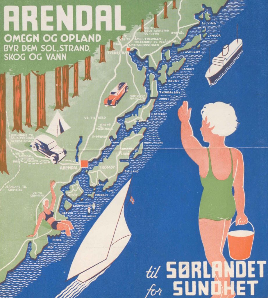 Forside til reklamebrosjyre for Sørlandet