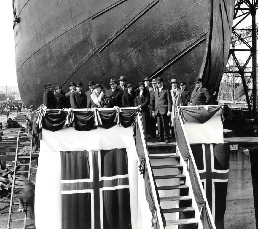 Motortankeren "Petter" før sjøsetting 16.04.1935 utsnitt