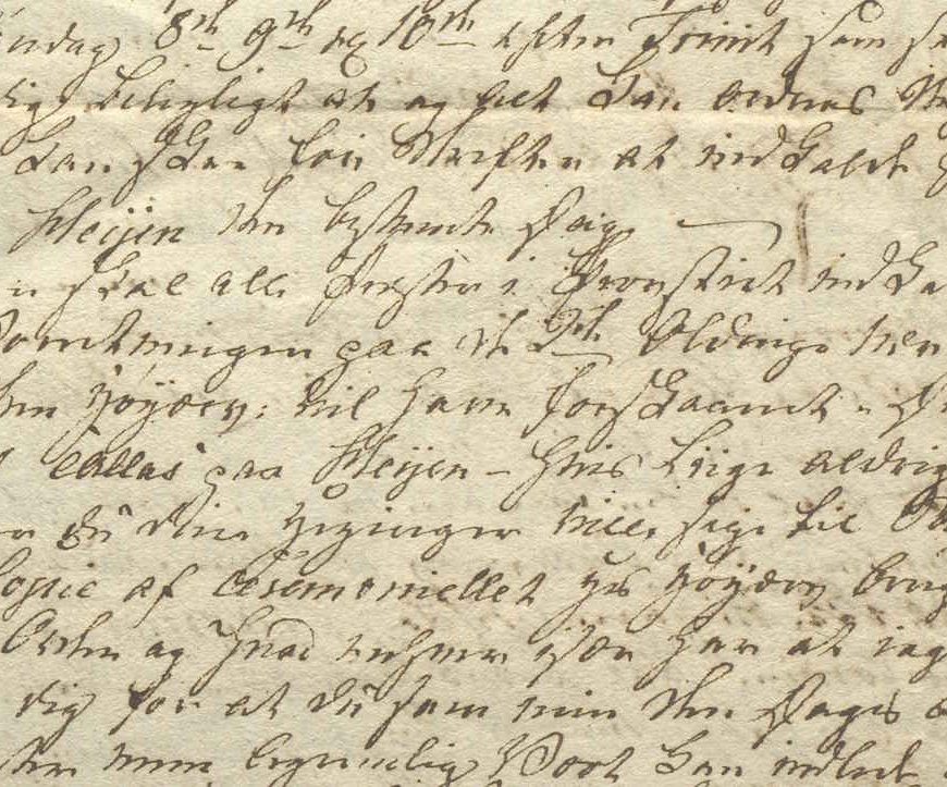 Brev fra Johan Ernst Gunnerus Krog til Søren Georg Abel 27. juli 1810 utsnitt
