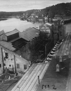 Arendal Smelteverk etter sabotasjeaksjonen 1943 nr. 2.