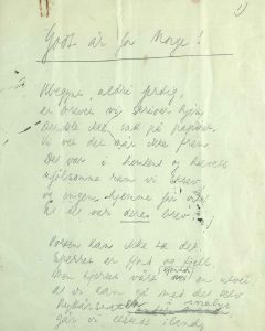 Håndskrevet manuskript "Godt år for Norge" av Nordahl Grieg s. 1