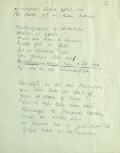 Håndskrevet manuskript "Godt år for Norge" av Nordahl Grieg s. 2