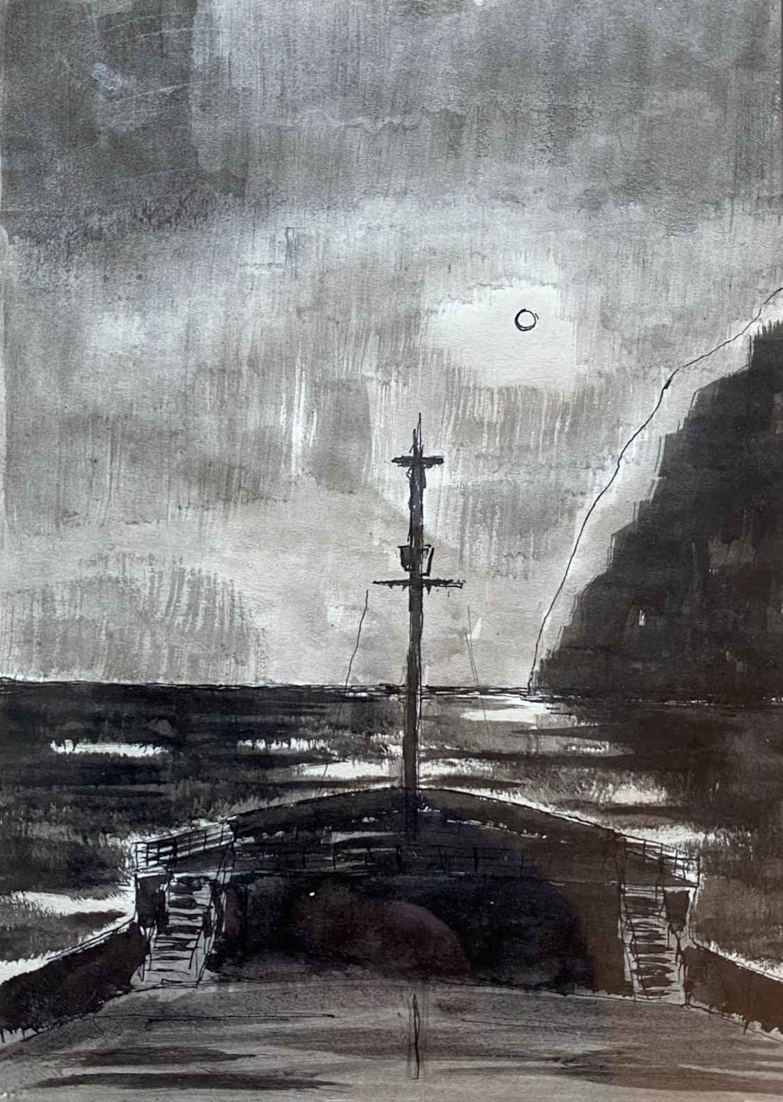 "Gerore" i måneskinn malt av Dag Albert Witzøe Molaug 1960