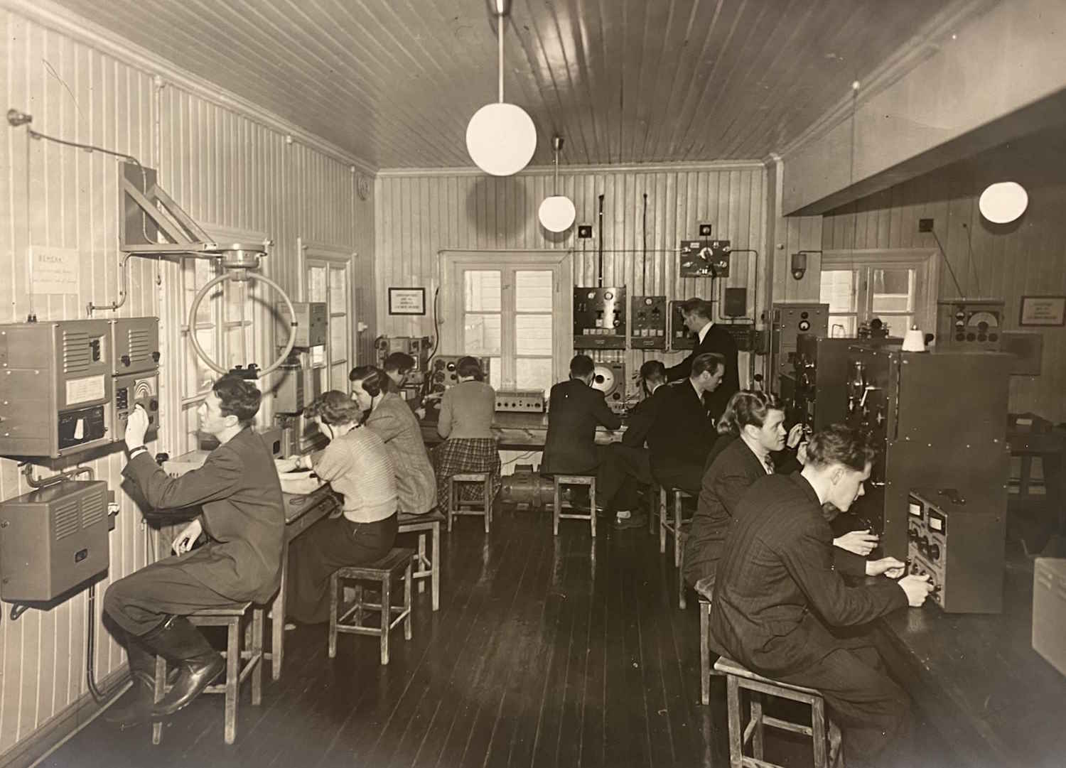Radiorommet på den gamle Sjømannsskolen i Arendal