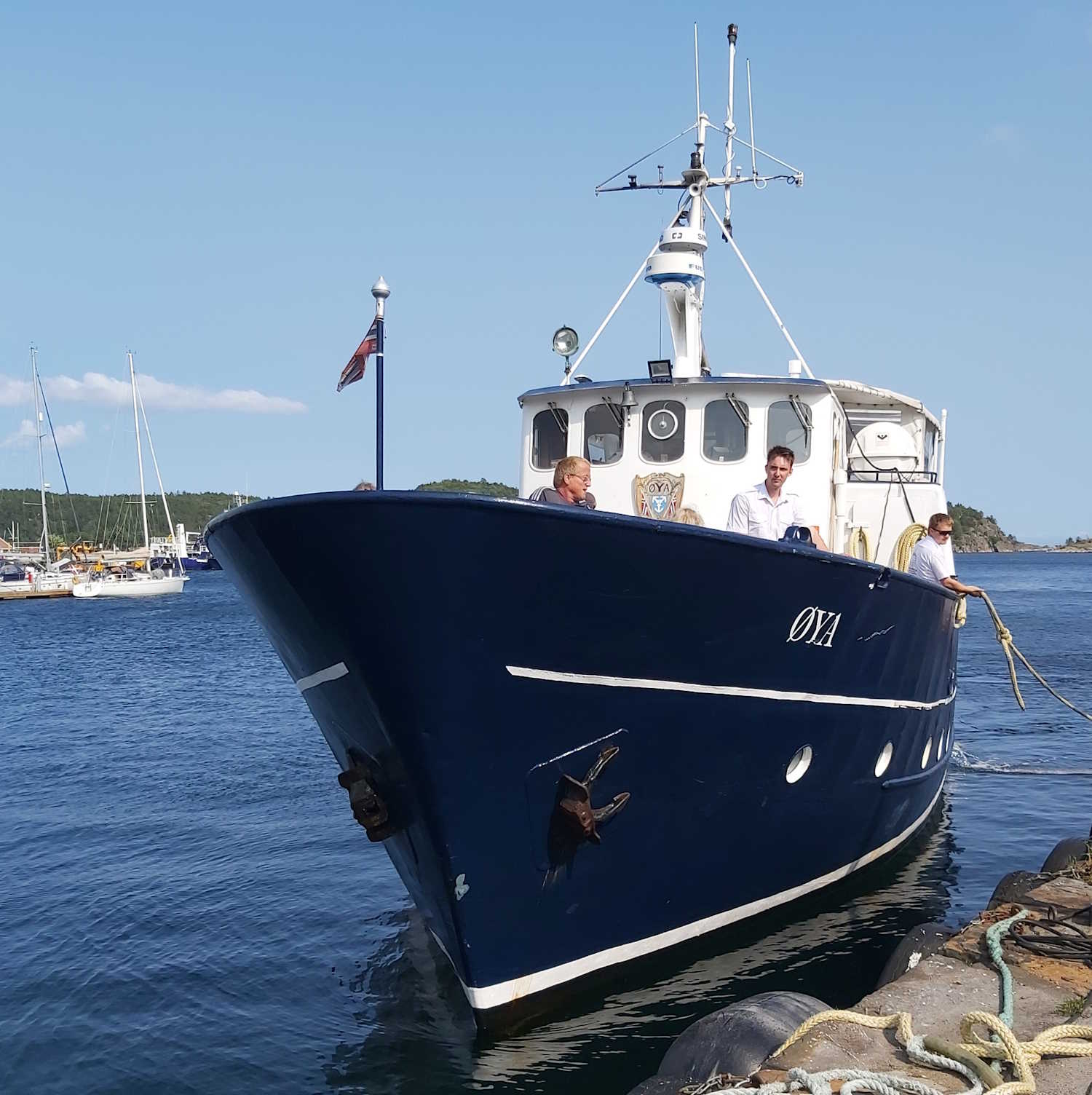 M/S "Øya IV" legger til kai i Lillesand sommeren 2023. Foto: Monika Kurszus Håland