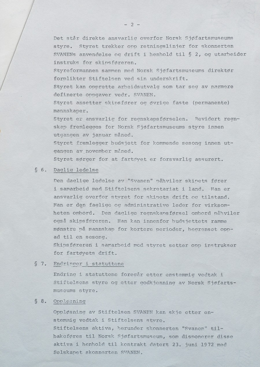 Statutter for Stiftelsen "Svanen" 31.10.1972 s. 2