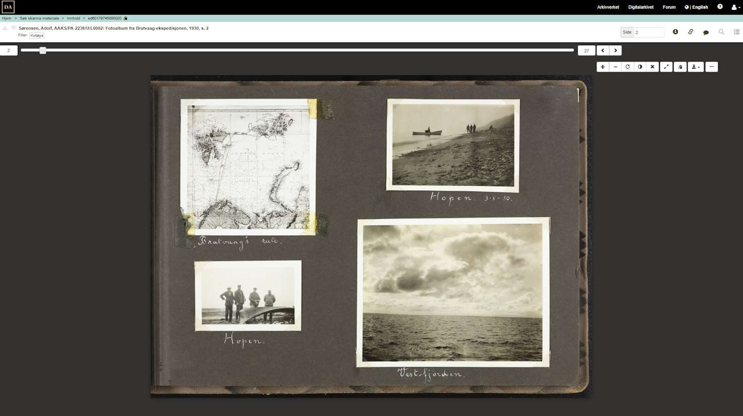 Adolf Sørensens fotoalbum på Digitalarkivet