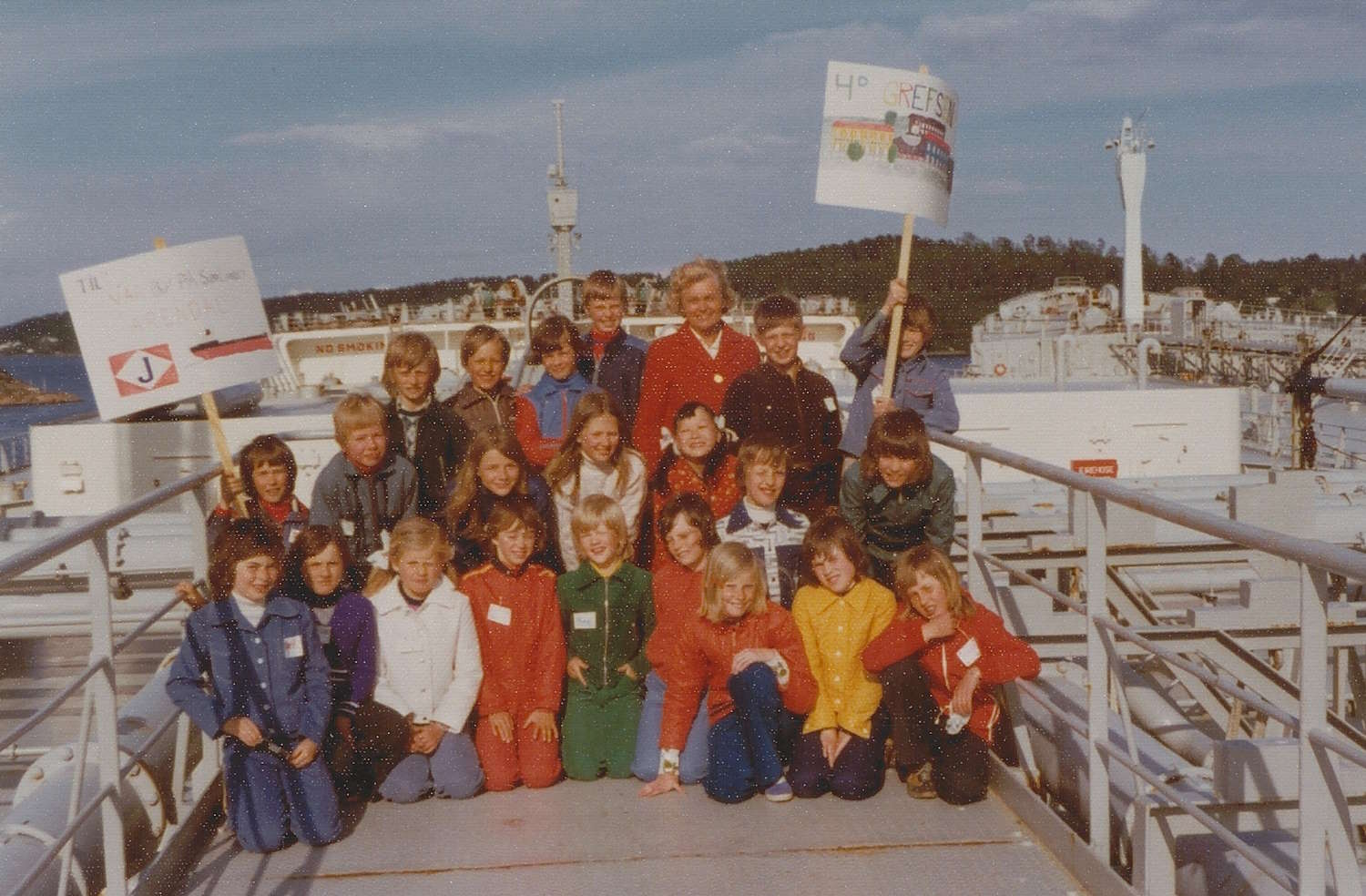 Elever fra Grefsen om bord i "Carpo" våren 1975