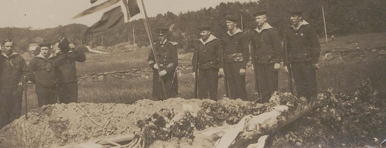 Begravelse av ukjent tysk marinegast 04.07.1916 utsnitt