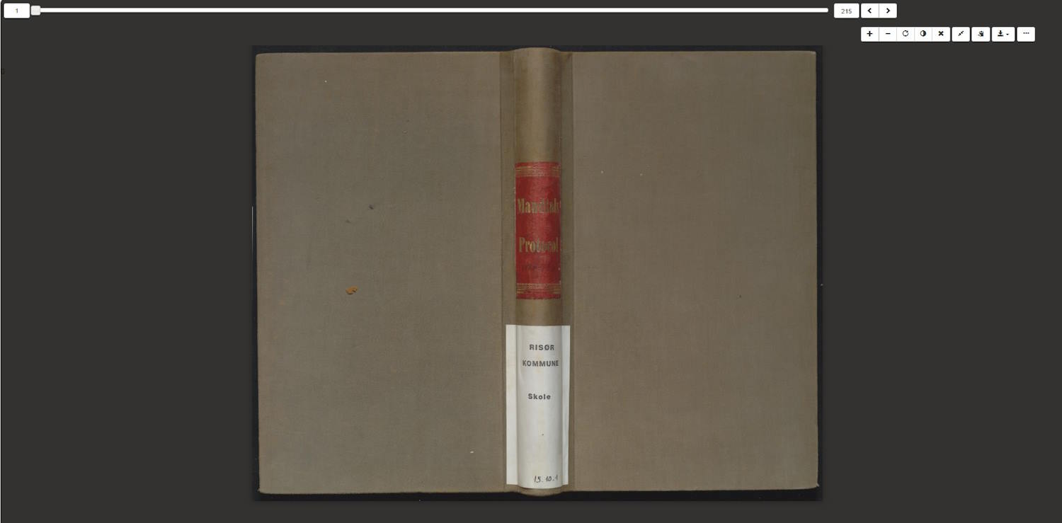 Skoleprotokoll fra Risør på Digitalarkivet