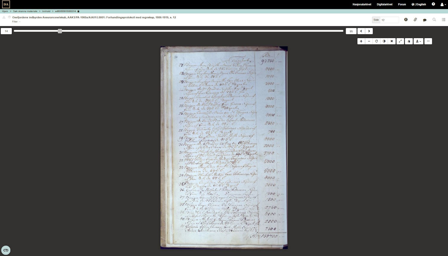 Oxefjordens indbyrdes Assuranceselskab på Digitalarkivet