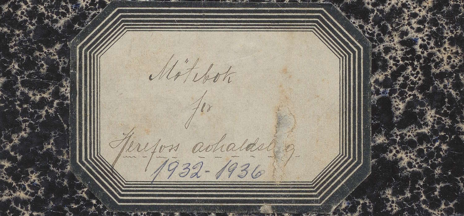 Utsnitt av møtebok for Austre Herefoss avhaldslag 1932 til 1936