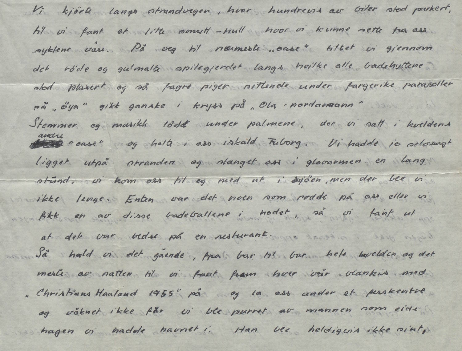 Brev fra Dag Albert Witzøe Molaug til familien om bord i «Concordia Sky» 12.08.1962 s. 2 utsnitt