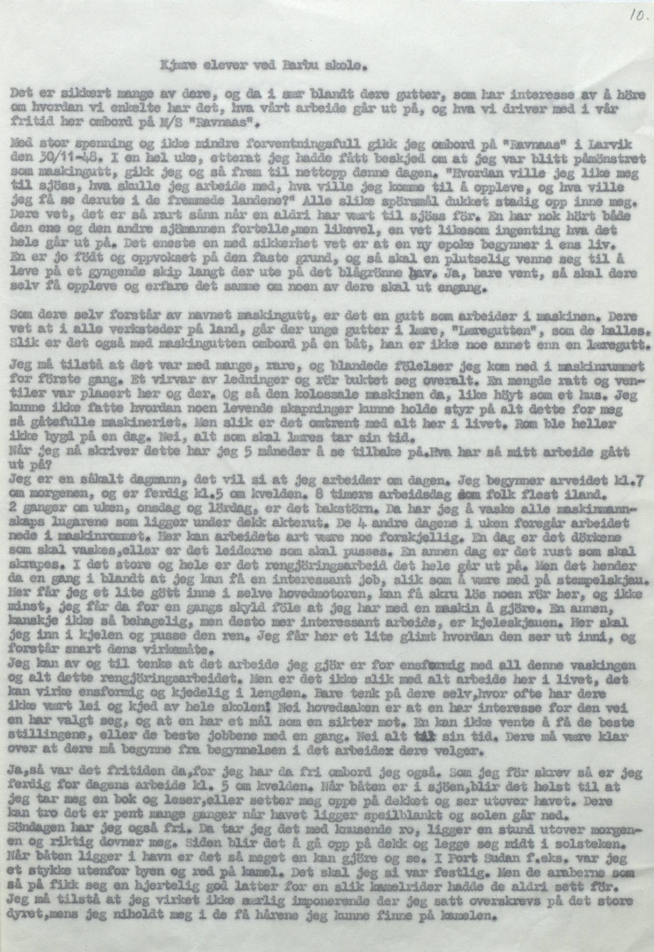 Ravnaasposten 1. årgang nummer 2. 1949 s. 10