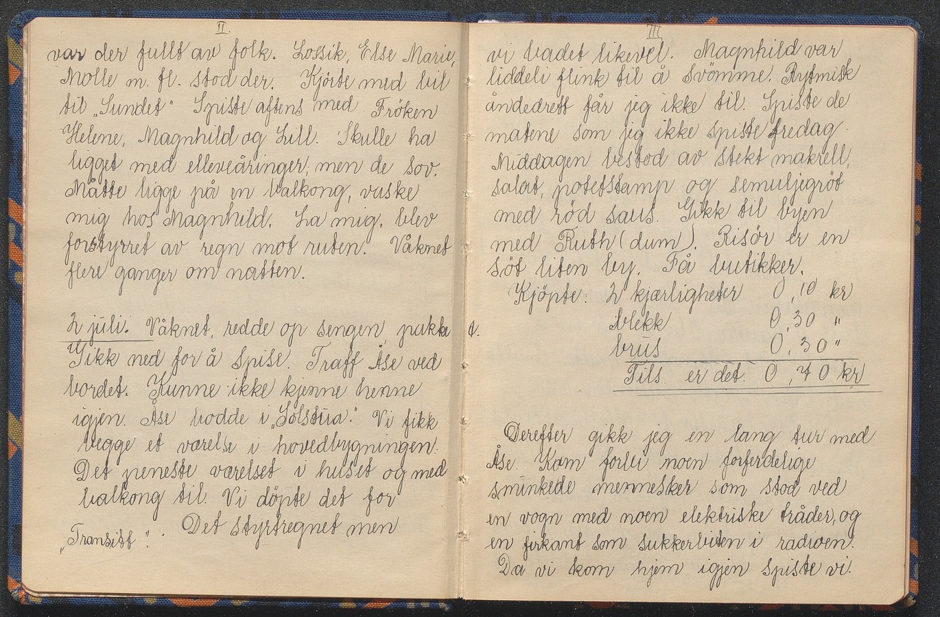 Kari Hammers dagbok fra Sundet Sommerleir 1932 _4