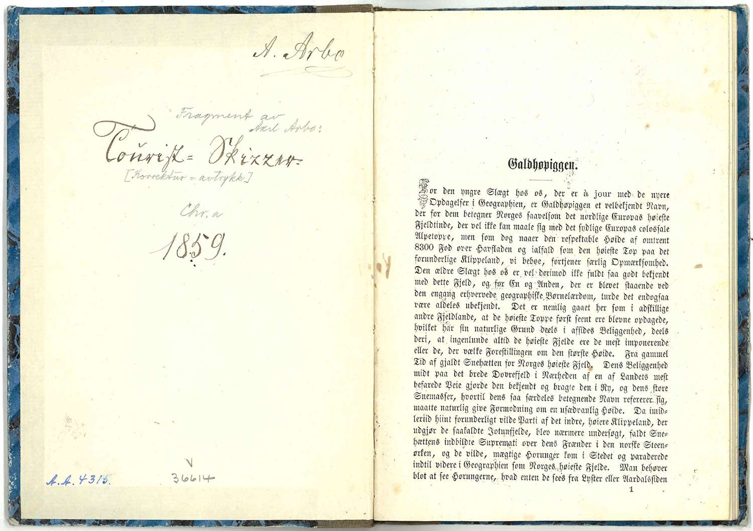 Tourist Skisser fra 1859