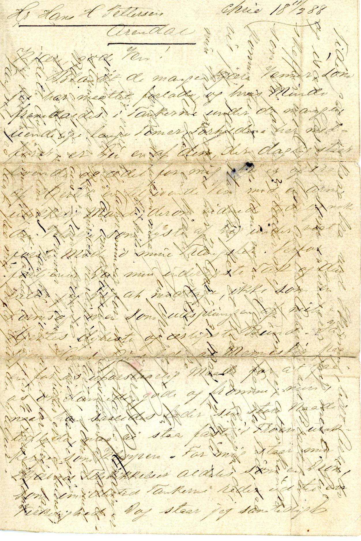 Brev fra Axel Herlofsen i fengsel 11.03.1888 s. 1